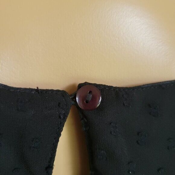 Japna Dress Black Embroidered Floral lined Med. chiffon Whimsigoth BOHO festival - Picture 9 of 15